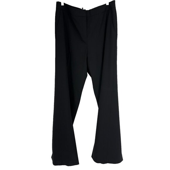 Lafayette 148 Women 12 Wide Leg Pant Delancey Trouser Black Minimal Work Dress - Picture 1 of 12